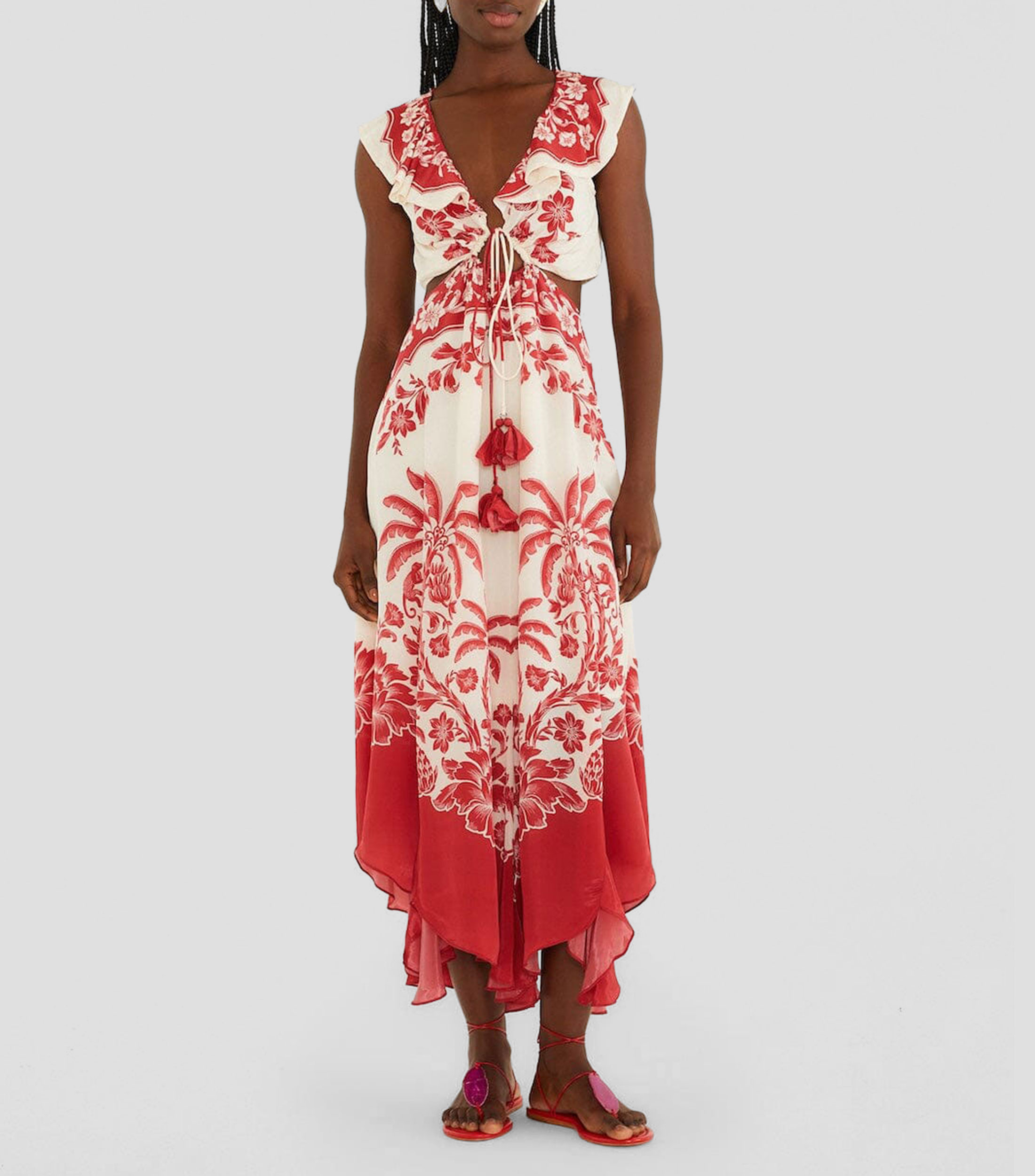 Vestido largo estampado Mujer